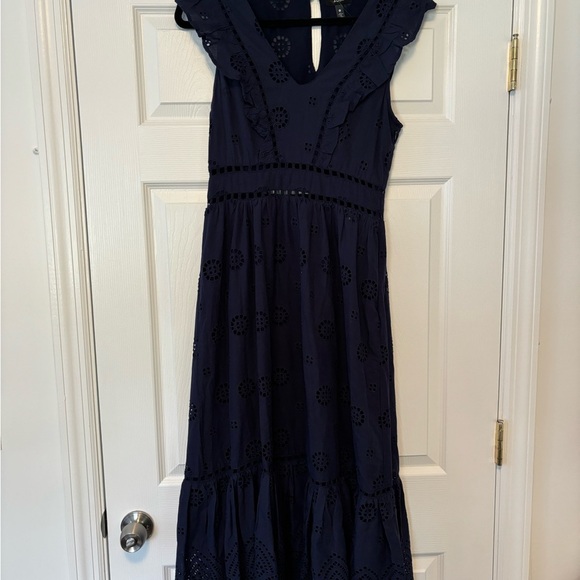 Aqua Eyelet Midi Dress - Picture 10 of 14